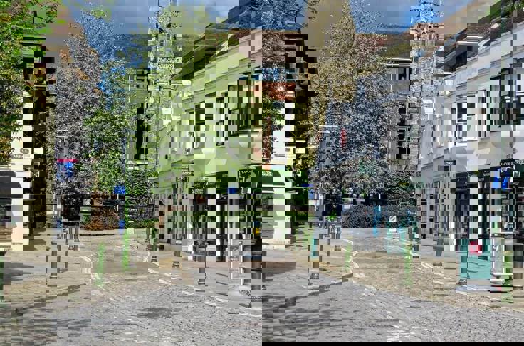 1441Px Carfax To North Street And The Spire, Horsham, West Sussex, England