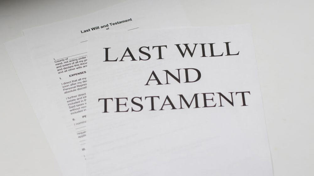 Last will and Testament document